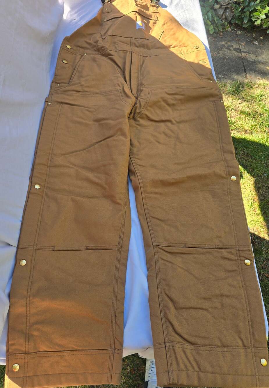 Carhartt 104393 BRN Loose Fit Firm Duck Insulated Bib Overalls Men XL Regular